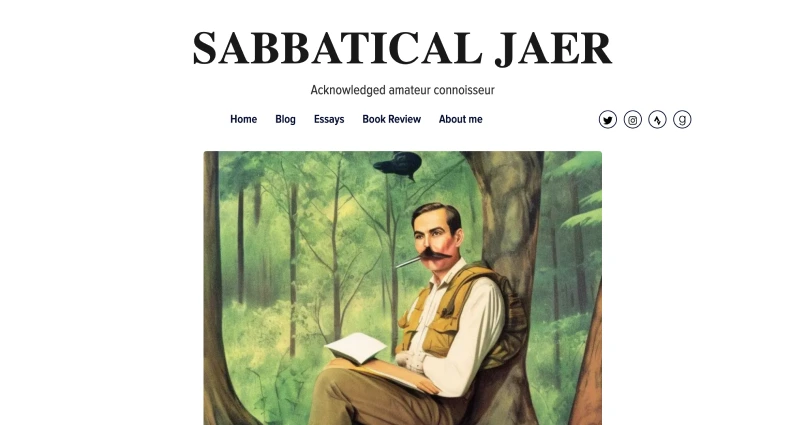 Sabbatical Jaer Homepage web design
